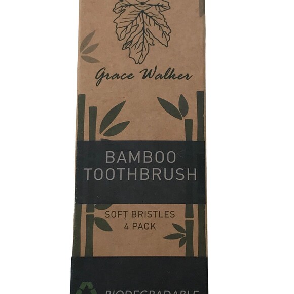 Grace Walker Bamboo Toothbrush Soft Bristles 4 Pack Biodegradable Sustainable - Picture 2 of 6